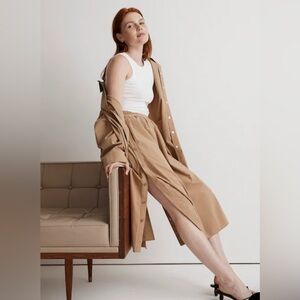 Madewell Signature Poplin Side-Button‎ Midi Skirt, size S